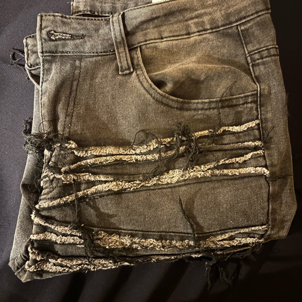 SHEIN Black Distressed Bootcut Jeans for Men
